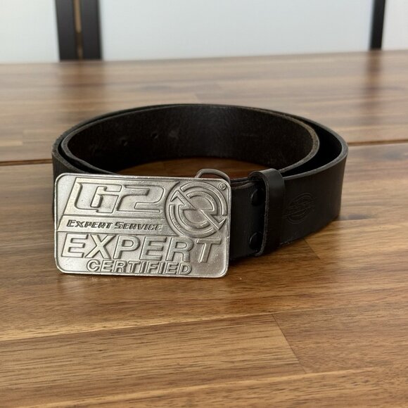 Genuine Dickies Mens 36/90 Leather Work Belt with Large Metal Buckle G2 Expert - Picture 1 of 14